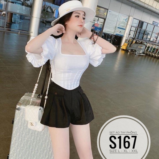 Bigsize Set áo tay phồng S167