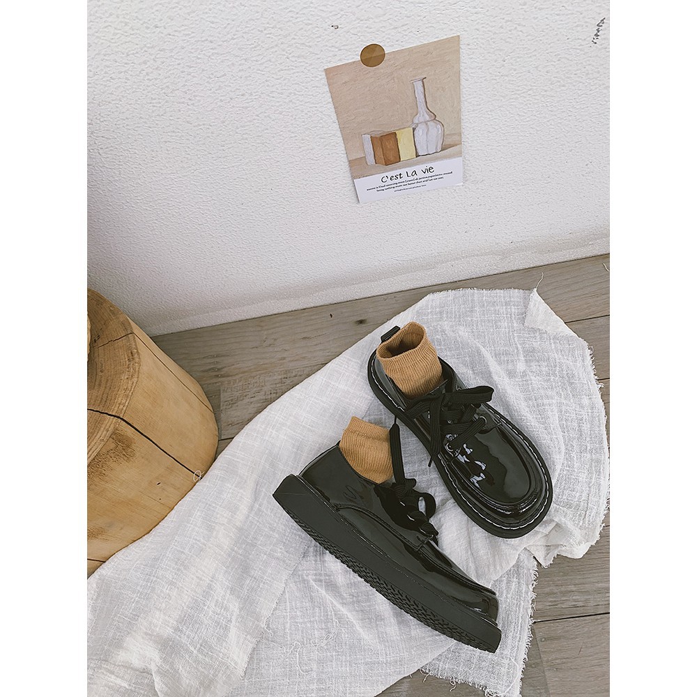 [ORDER] Giày nữ/ Oxford nữ mũi tròn da bóng vintage | BigBuy360 - bigbuy360.vn
