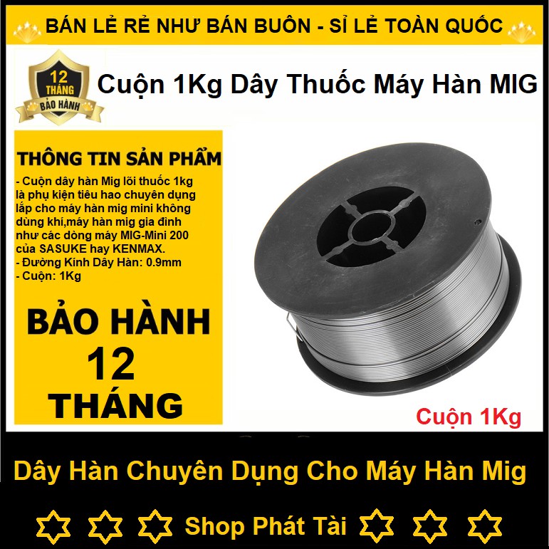 Cuộn Dây Hàn MiG Lõi Thuốc - Dây Hàn Dùng Cho Máy Hàn mig - Cuộn 1Kg Loại Tốt Nhất