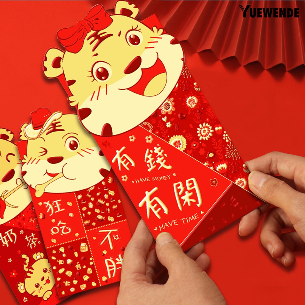 Bộ 3 bao lì xì họa tiết hổ nhiều màu sắc 2022 bỏ túi