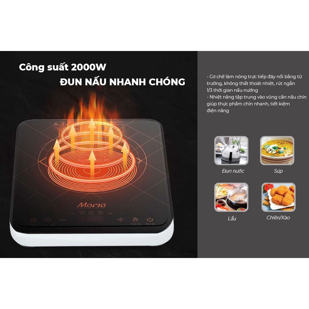 BẾP TỪ ĐƠN Sunhouse MAMA SHD6860, bảo hành chính hãng 24 tháng, công suất 2000W