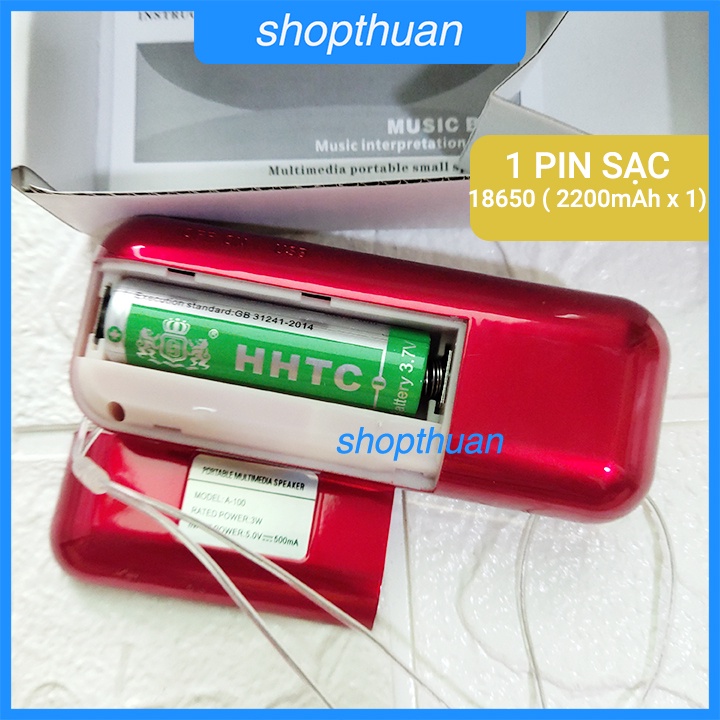 [Mã ELHACE giảm 4% đơn 300K] Loa A Di Đà Phật A-100 1 Pin Sạc - Nghe Thẻ Nhớ,USB, FM Radio - Có Jack Cắm Tay Nghe 3.5mm