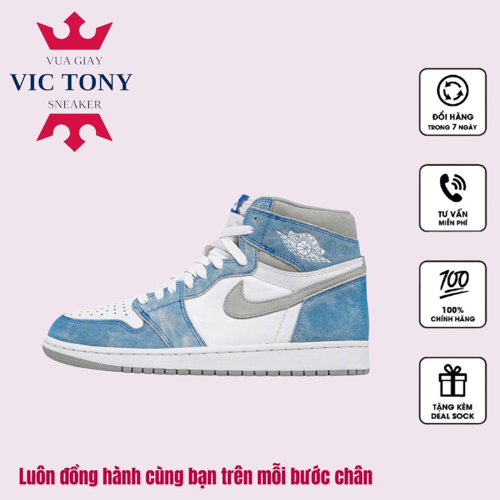 Giày Jordan 1 cao cổ hyper royal xanh nỉ, Giày JD1 xanh nỉ cổ cao siêu hot 2021 Full Box Bill | BigBuy360 - bigbuy360.vn