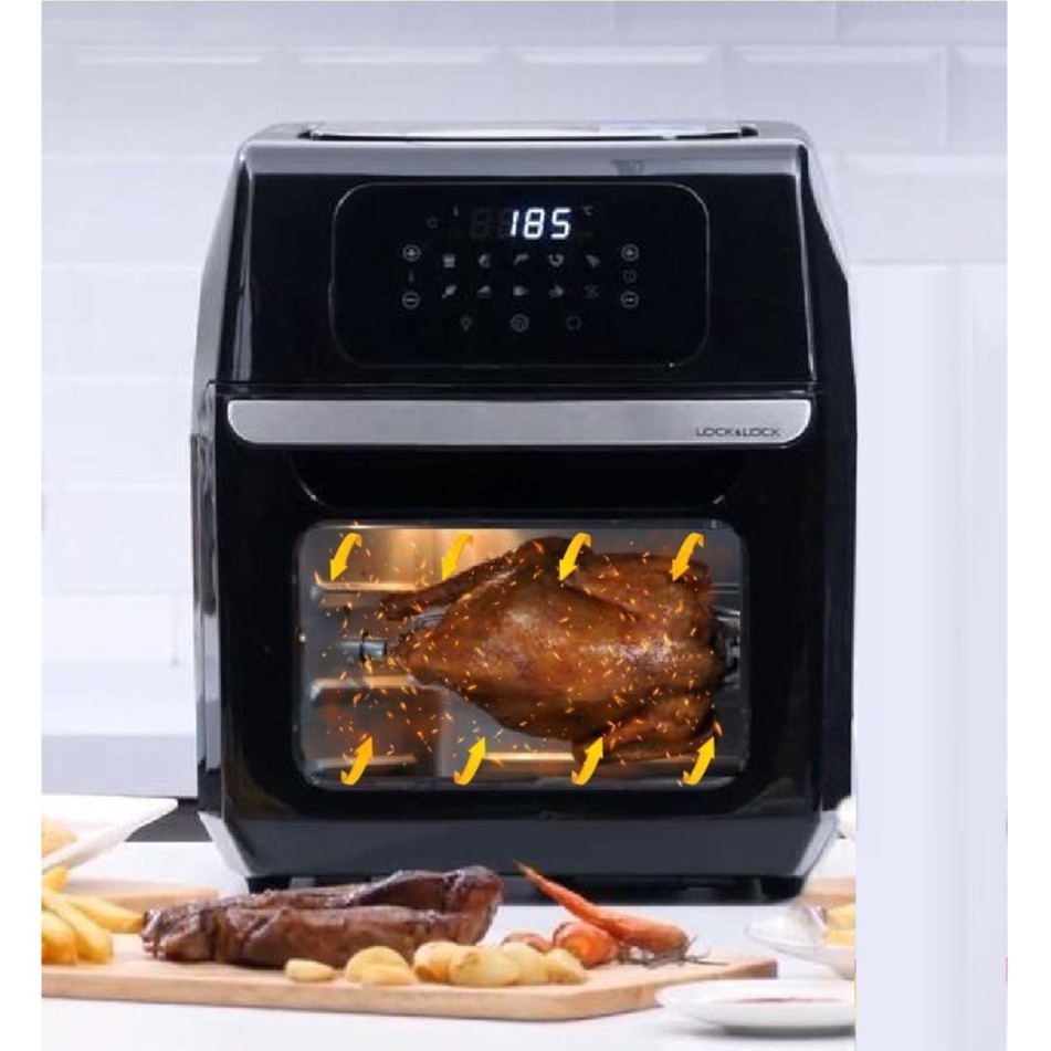 Nồi Chiên Không Dầu Lock&Lock 12 Lít EJF696BLK - Lò Nướng Chân Không - Hàng Chính hãng