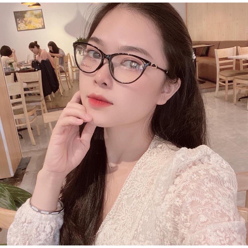 Gọng kính mắt mèo nữ MYGAP from nhỏ chất liệu nhựa cứng cáp họa tiết thời trang 1633