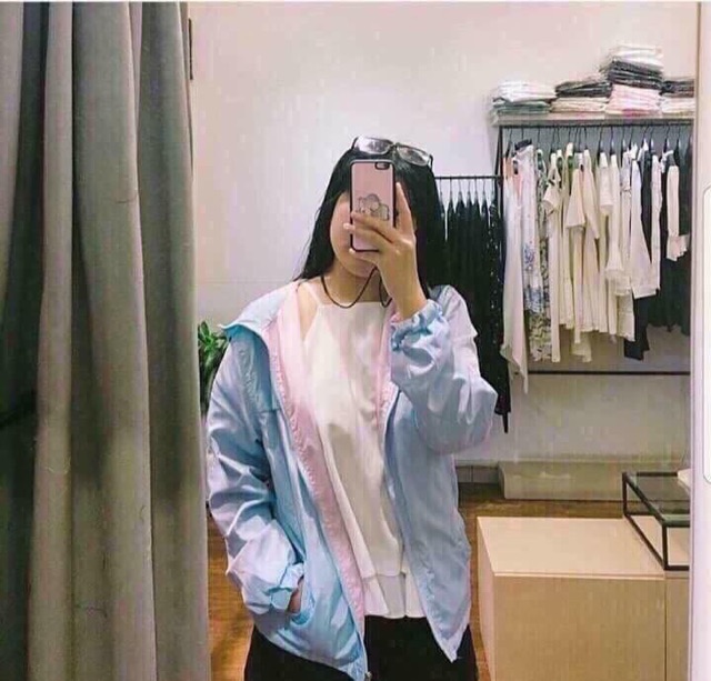 Áo gió xanh hồng