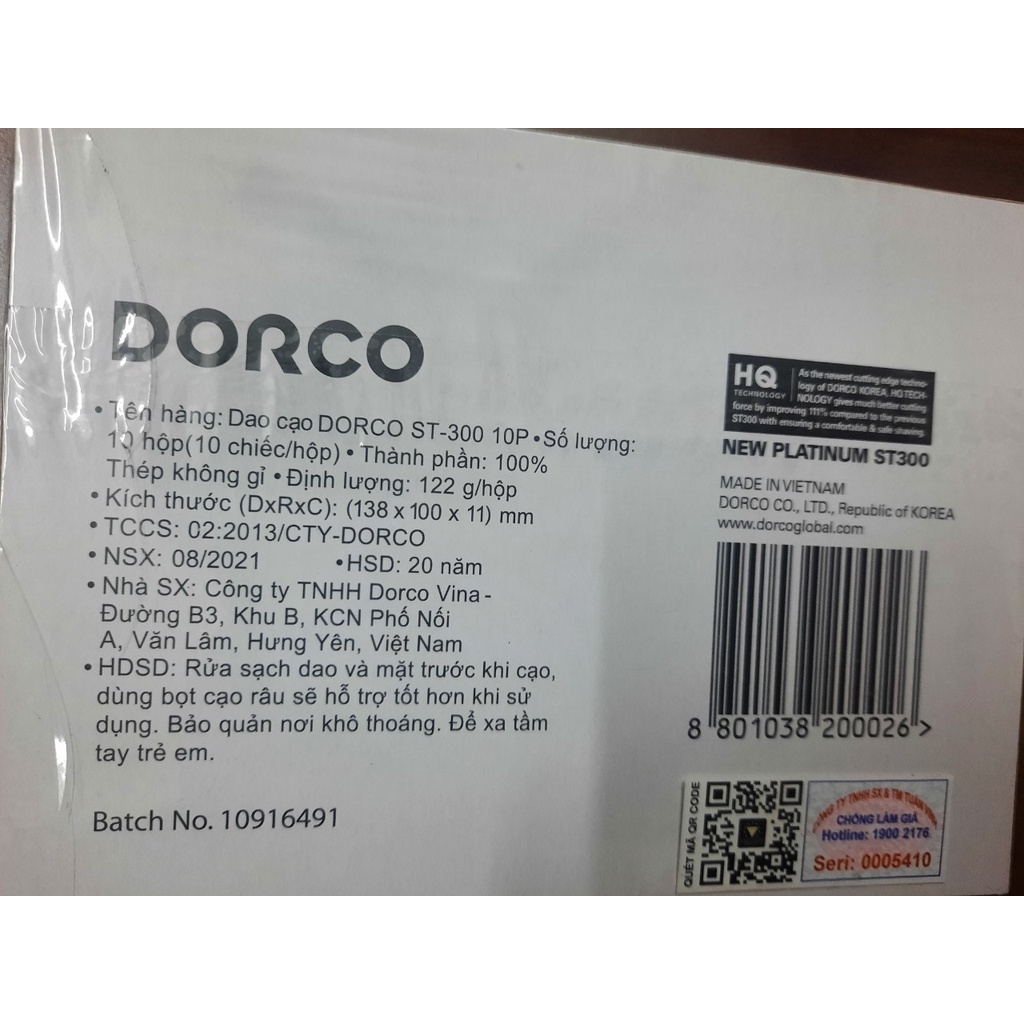 Dao lam dorco xanh vỉ 100 lưỡi hàng chuẩn công ty