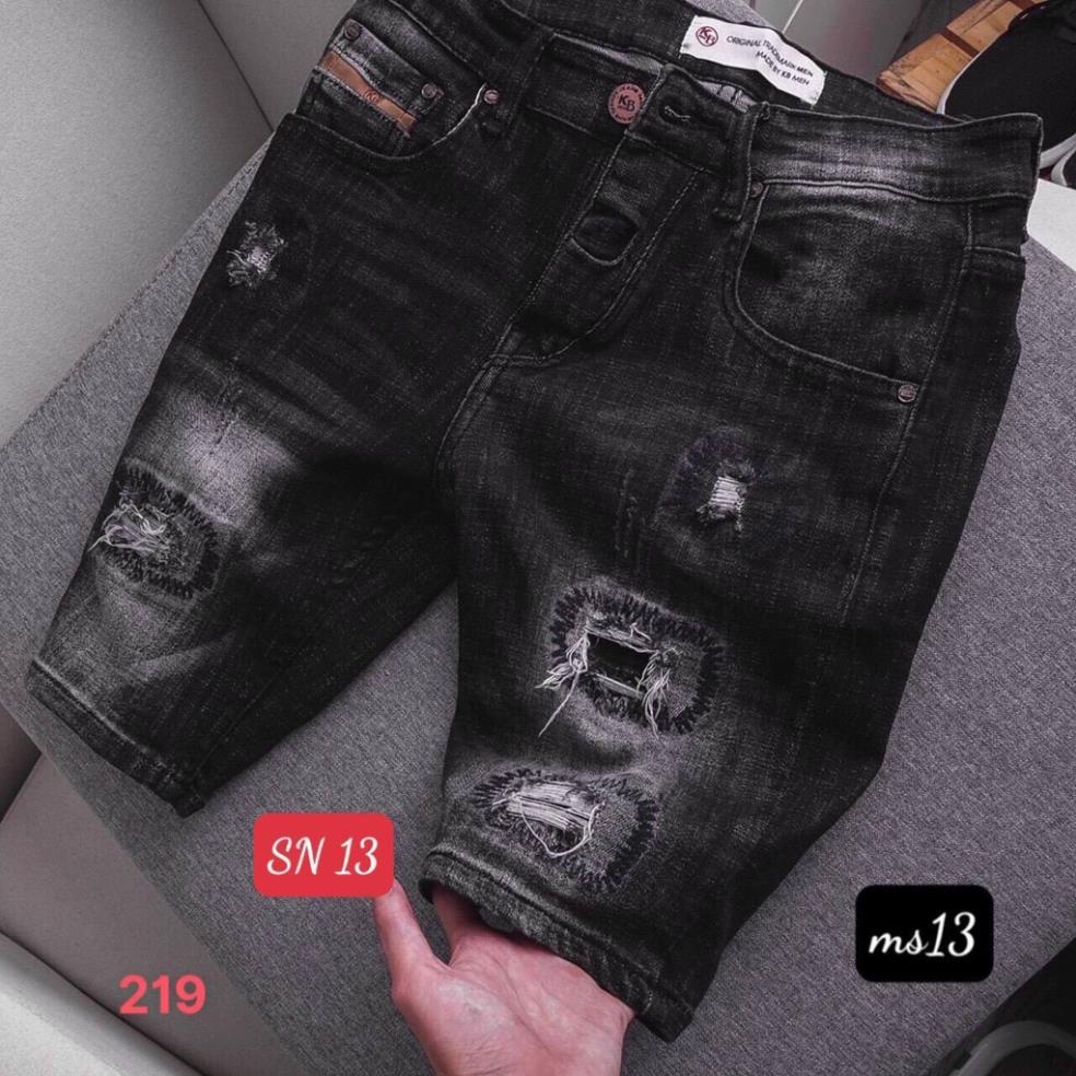 Quần Short Jean Nam Đẹp Chất Bò Co Giãn Cao Cấp, Quần Ngố rách Mẫu Mới Phong Cách Hàn Quốc ms219 ⚡