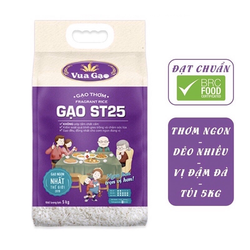 Gạo thơm ST25 Vua gạo - Túi 5kg