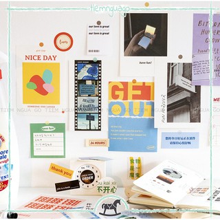 Bộ 100 món trang trí planner, journal kèm túi pvc trang trí tường, sổ tay, planner, bullet journal - tiệm ngựa gỗ