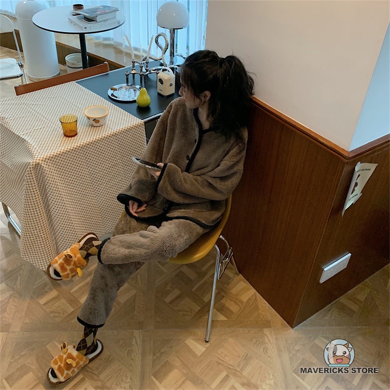 Dép cotton chống trượt họa tiết hoạt hình phong cách Hàn Quốc