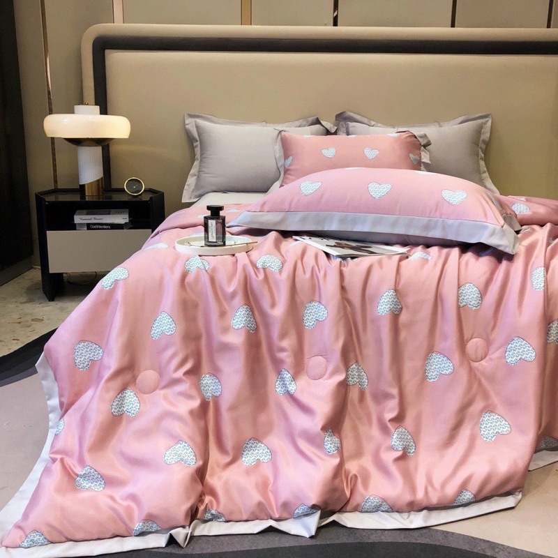 Bộ chăn ga gối lụa thái set chăn chần 4 món  nhập khẩu cao cấp, chất liệu mềm mịn thoáng mát