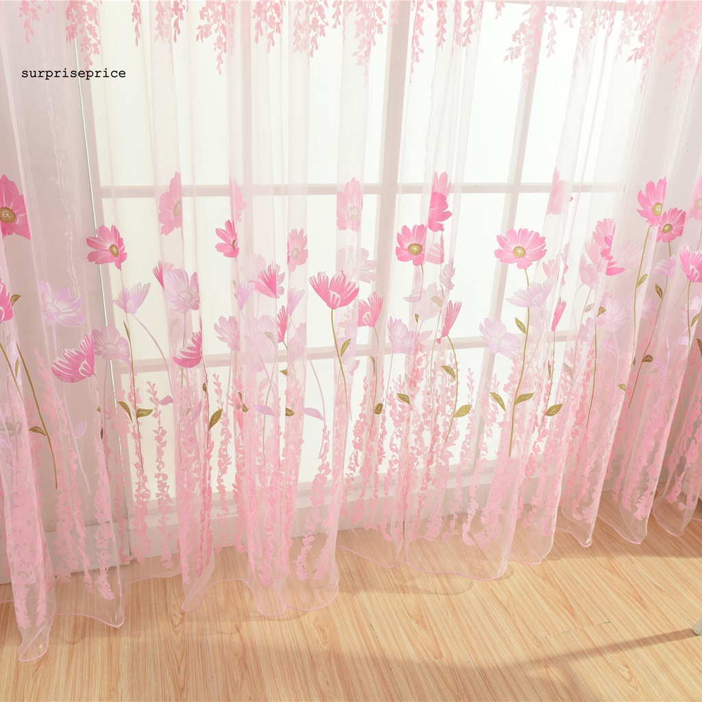 Rèm cửa sổ vải polyester họa tiết hoa trang trí nhà cửa