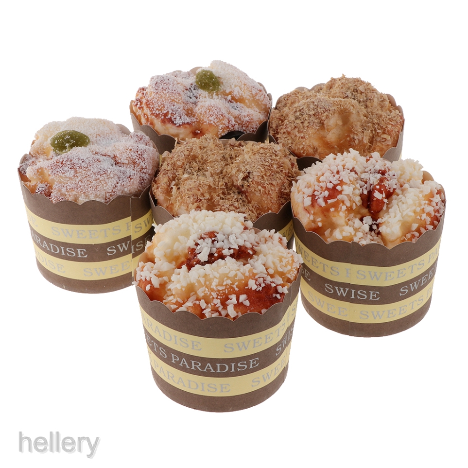 Set 6 mô hình bánh ngọt giả sống động dùng để trưng bày trong nhà