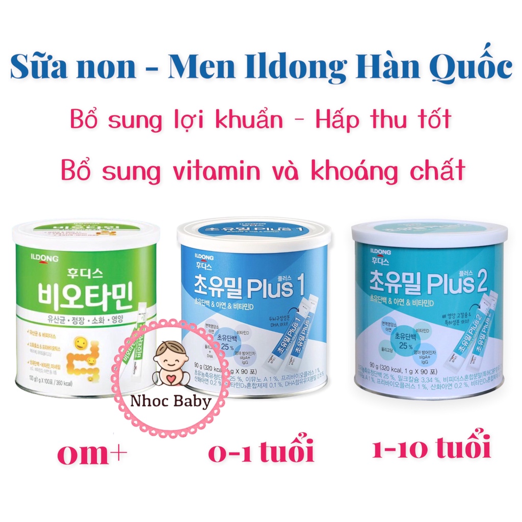 Sữa Non Men iLDong Plus số 1, 2 hộp 90g [Date 2024}