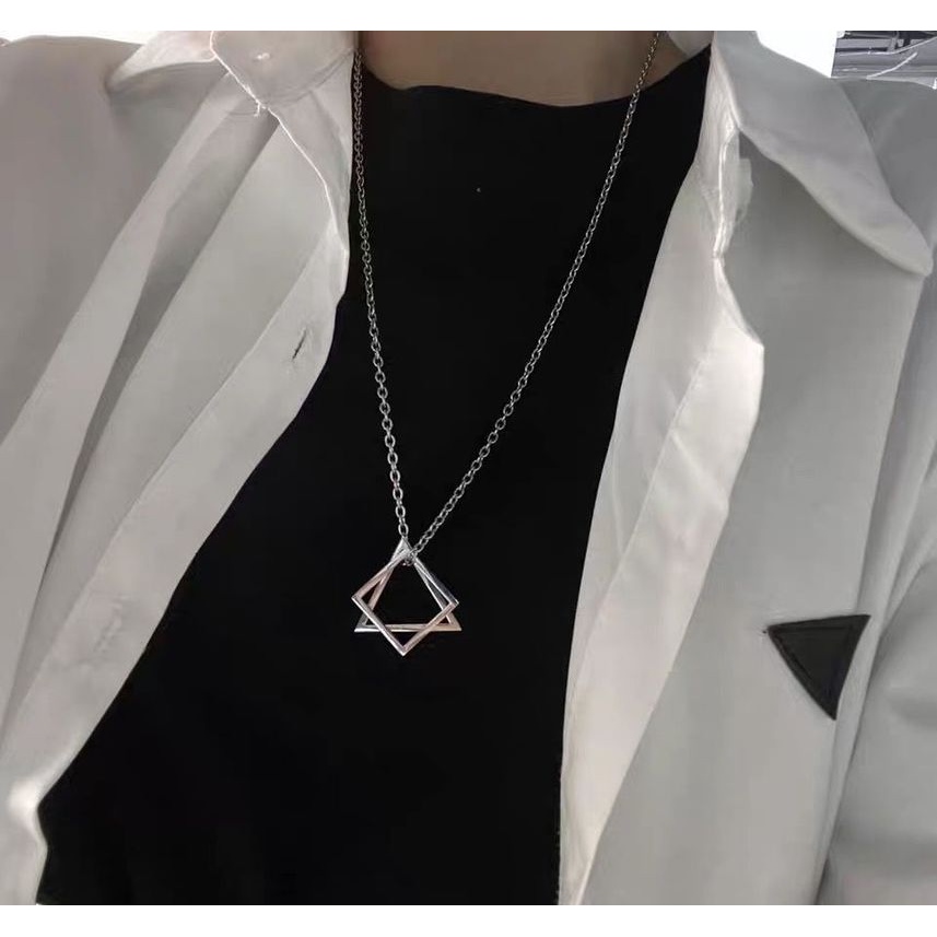 Vòng cổ mặt hình học đơn giản cá tính thời trang cho nam nữ