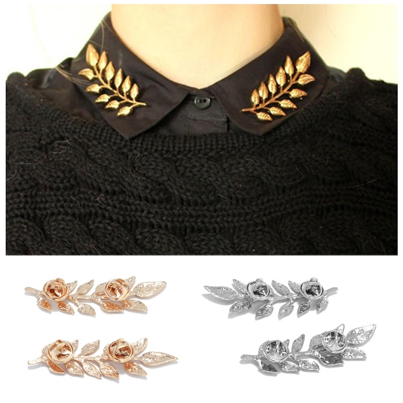 Cặp Trâm Cài Áo Hình Chiếc Lá Thời Trang Dành Cho Nam Và Nữ