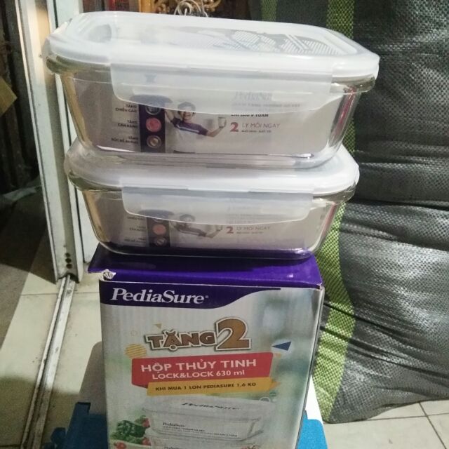 Xả kho 2 hộp lock and loch thuỷ tinh 2 ngăn 1000ml