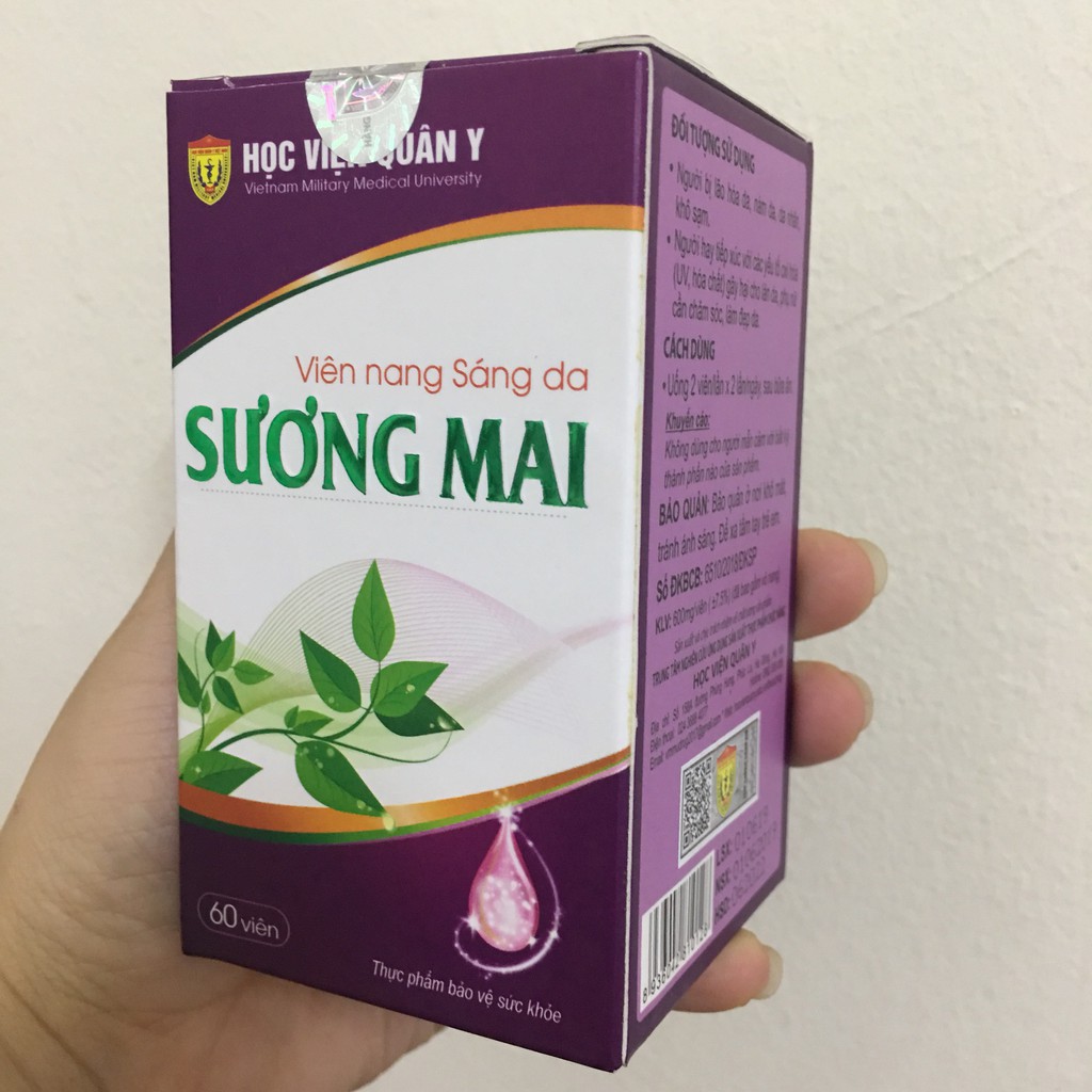 Viên Uống Trắng Da  [ Chính Hãng ] Sương Mai Học Viện Quân Y - Chống Oxy Hóa, Hạn CHế Lão Hóa Da