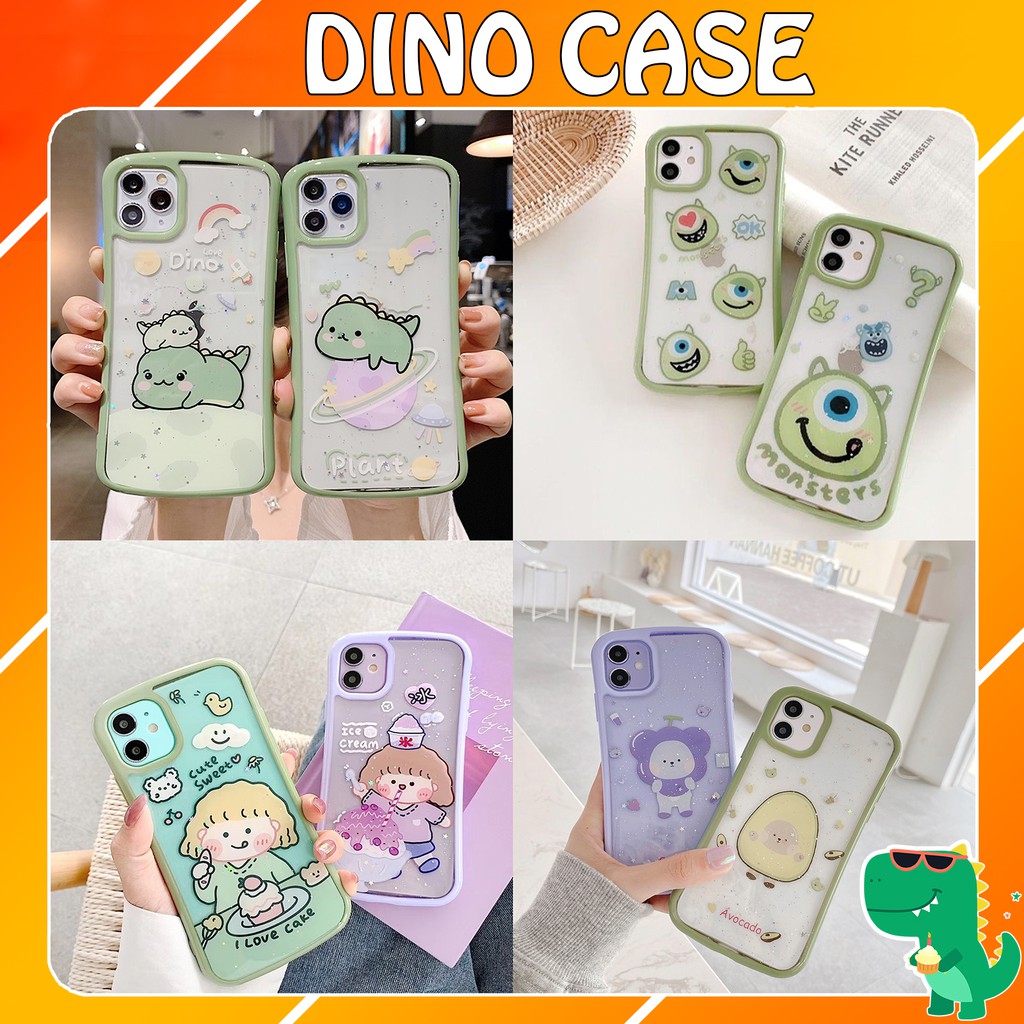 Ốp lưng iphone - Ốp iphone Kim tuyến Cong 6/6s/6plus/6splus/ 7plus/ 8plus / x /xs /xs max /11 /11 promax Dino Case