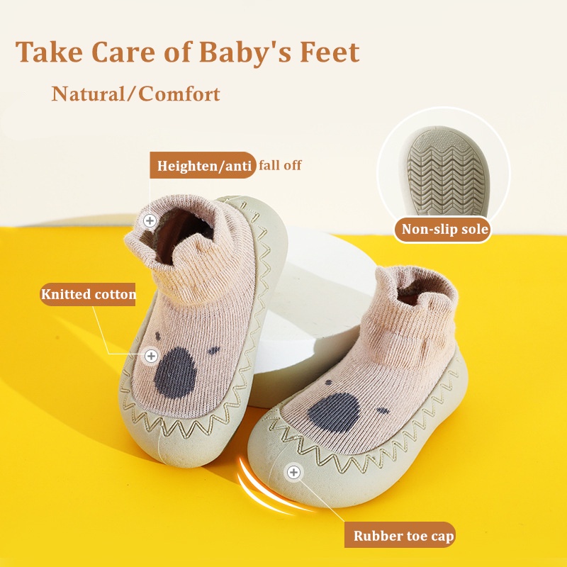Giày đế mềm KOKOROCARE chống trượt họa tiết hoạt hình JD-01 cho bé 7 tháng - 2 tuổi 21-23 thước Anh