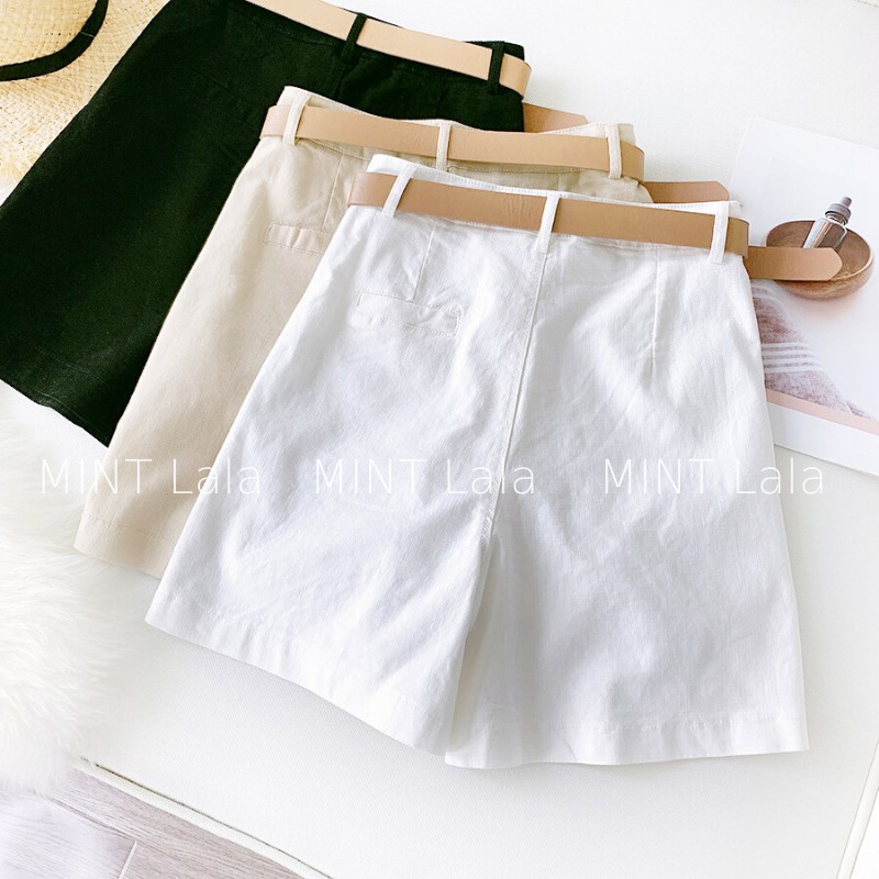 Quần Sọt Nữ Lưng Cao Chất Co Giãn Kèm Dây Lưng Xịn