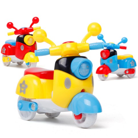 Xe máy Scooter cho bé - Đồ chơi trẻ em xe Moto tay ga mô phỏng bánh đà quán tính Đồ chơi trẻ em
