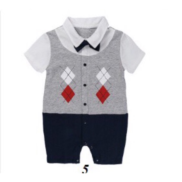 Body ngắn giả vest cho bé trai