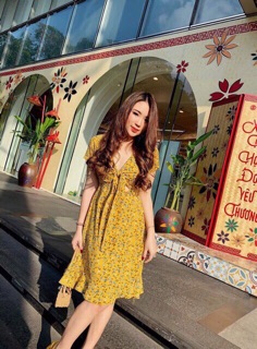 🌼ĐẦM HOA NHÍ BUỘC NƠ NGỰC🌼
