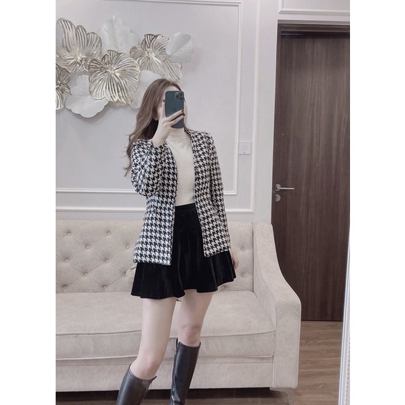 [FREESHIP - HÀNG LOẠI 1] ÁO VEST ZÍC ZẮC GHI ĐEN BLAZER HOT HIT