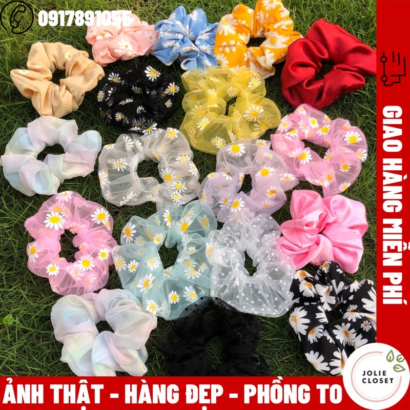 Dây Cột Tóc Vải Scrunchies Phồng To Cực Đẹp