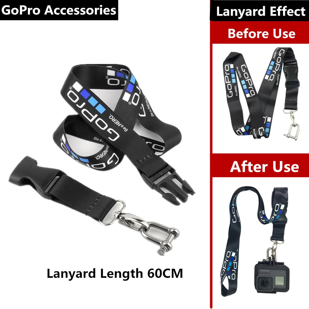 GoPro Hero 9 8 7 6 5 4 4s 3+ MAX Accessories Detachable Neck Strap Lanyard Sling with Quick-released Buckle