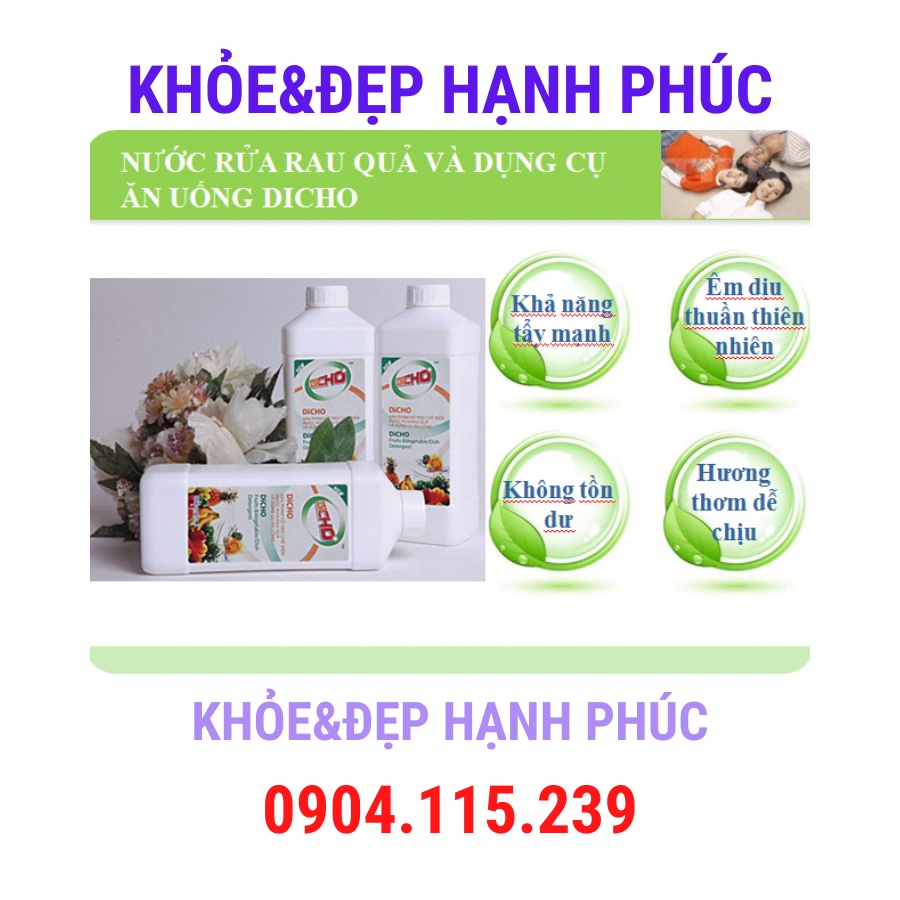 Nước rửa rau quả và dụng cụ ăn uống DiCHO Thiên sư – 1000 ml/chai