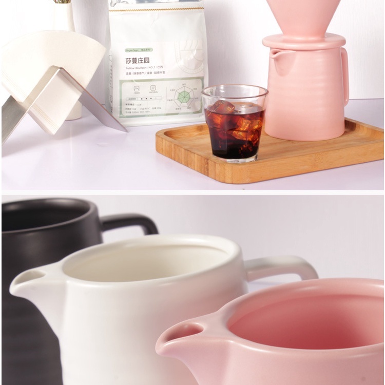 Bộ phễu pha cà phê phương pháp V60 gốm phong cách Châu Âu