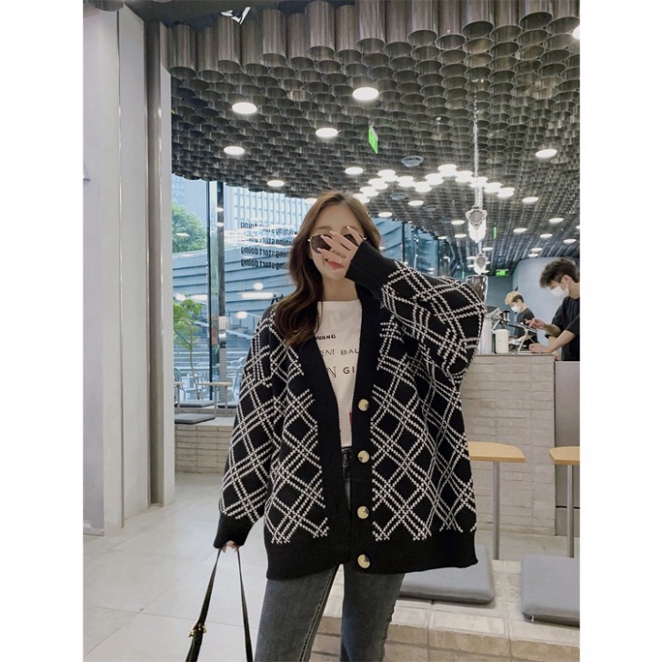 áo khoác cardigan len hoạ tiết sọc chéo dáng dài hàng quảng châu cao cấp A285 Noiyxanh nội y xanh chất len quảng châu