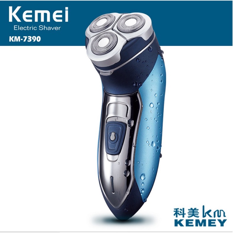 Máy KEMEI KM-7390 Cạo Râu 3 Lưỡi Tròn Chống Nước - BX0678