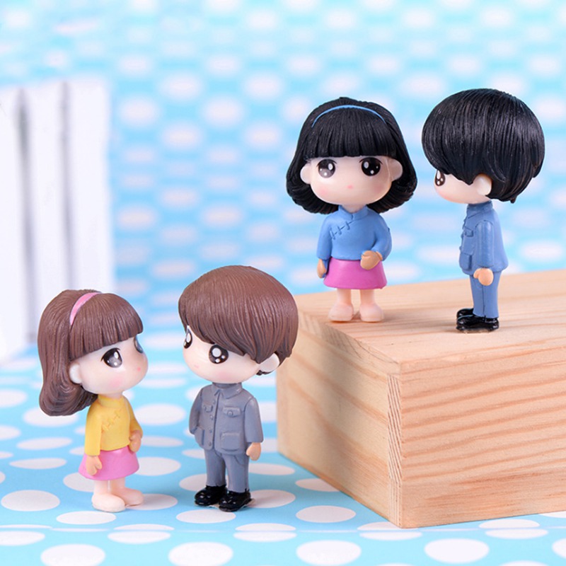 Set 2 Mô Hình Búp Bê Mini Trang Trí Sân Vườn