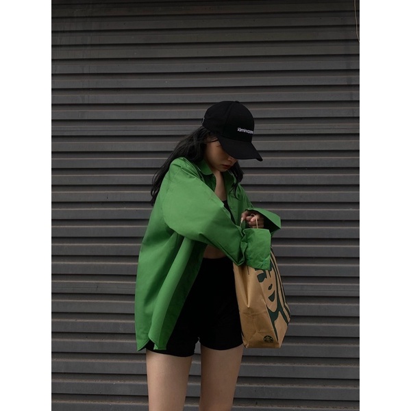 Áo somi tay dài màu hot nhất 2022 màu xanh lá (ảnh tự chụp) | BigBuy360 - bigbuy360.vn