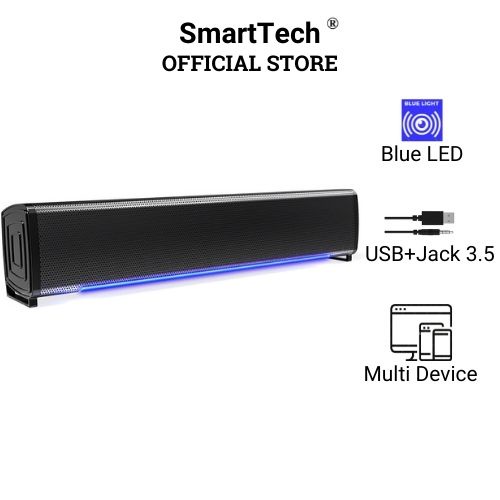 Loa vi tính Desktop S6 Laptop/Pc/Tivi Dải LED Xanh hiện đại âm thanh tinh tế