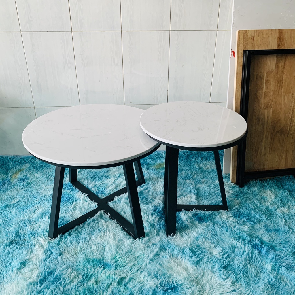 Bàn trà, bàn sofa mẫu đôi 24 mặt đá vân mây cực đẹp