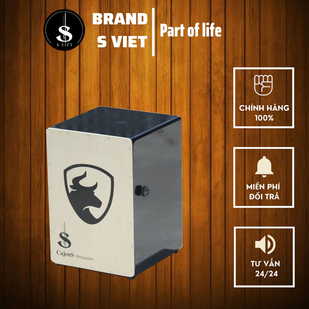 Trống cajon giá rẻ có núm chỉnh âm, in hình cực đẹp cho người mới tập mã Crus-02 chính hãng S Việt
