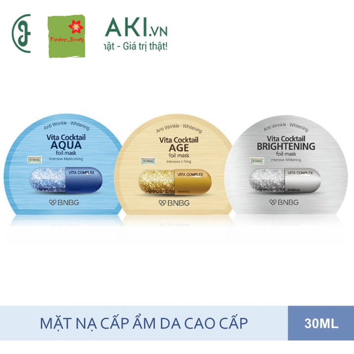 [Mã giảm giá sỉ mỹ phẩm chính hãng] Mặt Nạ Trắng Da BNBG Vita Cocktail Brightening Foil Mask