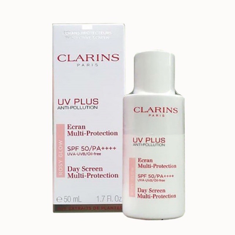 Kem chống nắng Clarins UV Plus Anti-Pollution SPF 50 PA ++++ ROSY GLOW ( hồng)50 ml