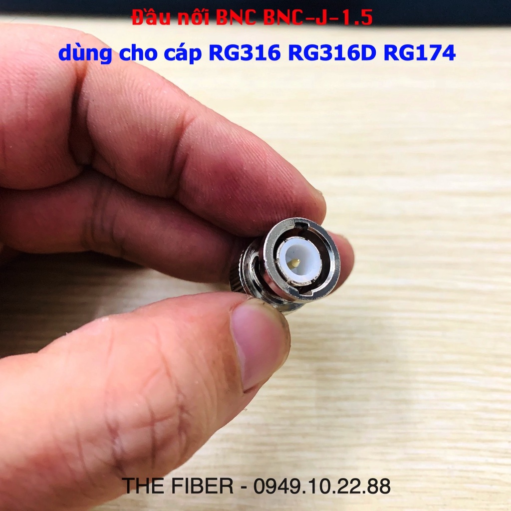 Đầu nối dây BNC đực male connector BNC-J-1.5 dành cho cáp RG316 RG316D RG174