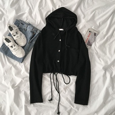 Áo khoác thun croptop rút dây ulzzang 034