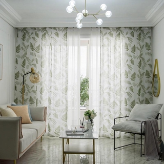 Rèm cửa vải tuyn họa tiết hoa trang nhã