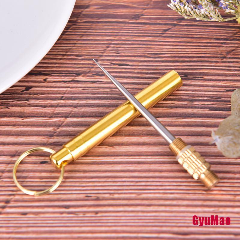 Móc Khóa Kiêm Hộp Đựng Tăm Xỉa Răng Bằng Titan EDC HDY