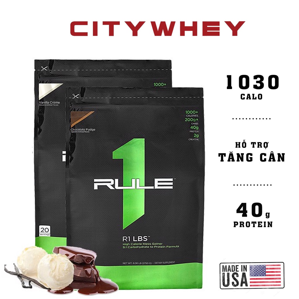 MASS GAINER RULE1 R1 GAINER 12LBS , HỖ TRỢ TĂNG CÂN NHANH CHÓNG - HÀNG MỸ