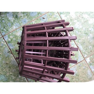 Combo 10 chậu nhựa giả gỗ phi 26 cm