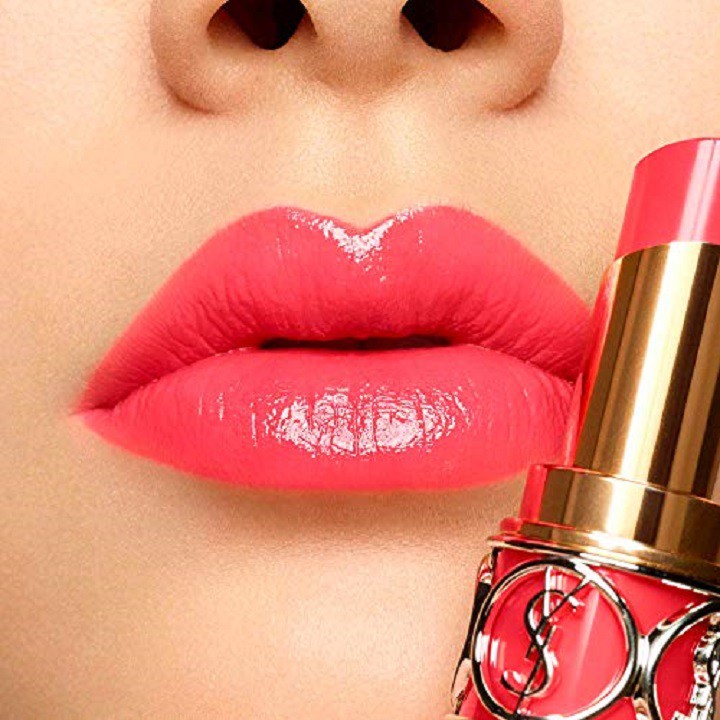 Son YSL 12 Corail Dolman Màu Hồng San Hô Rouge Volupté Shine Limited (thái hà shop)